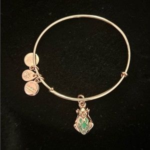 Alex and Ani enamel Frog Prince bangle bracelet in rose gold tone